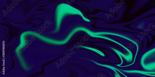 blur retro green and blue liquid wavy marble gradient background with liquify noise grainy texture. Hand painted background with mixed liquid blue and golden paints. Abstract wave background design.	
