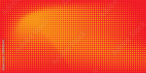 Dots halftone orange color pattern gradient texture with technology digital background.