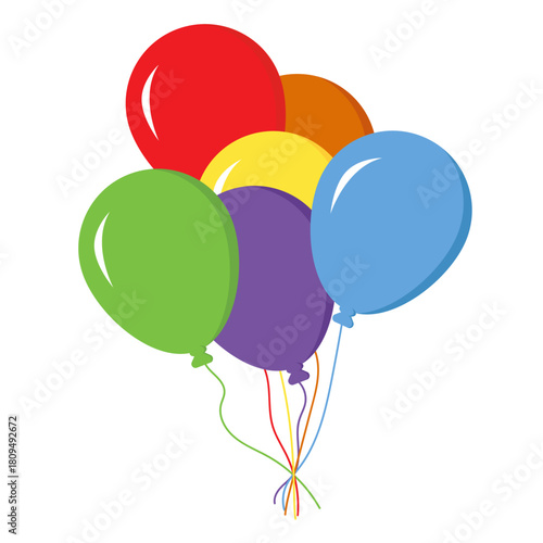balloon bundle in rainbow colors, festive and uplifting design perfect for Pride Month or joyful celebration. vector, birthday and holiday concept