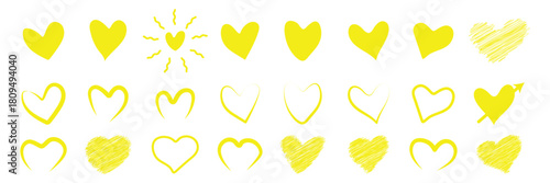 Hand drawn heart icons set, love and romance doodles vector design on transparent background. pink hand drawn hearts. unique heart various styles and shapes. Pink hearts doodle artistic set. Valentine