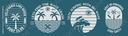 Collection of Surf Badges design, for tshirt branding, beachwear branding and other uses