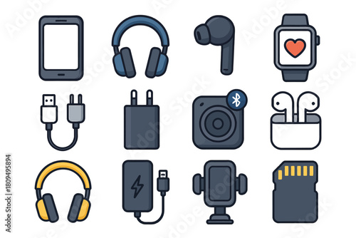 Collection of essential electronic gadgets and accessories.