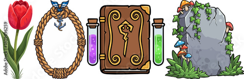 Fantasy Game Assets Collection Magical Objects and Nature Elements