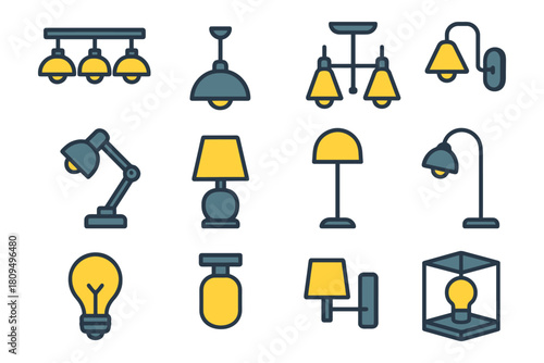 Modern indoor lighting fixtures collection with various styles and designs.