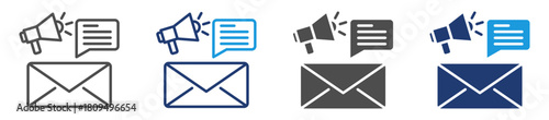e-mail marketing icon set with multiple style