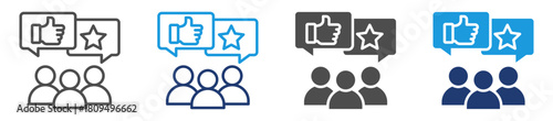customer review icon set with multiple style
