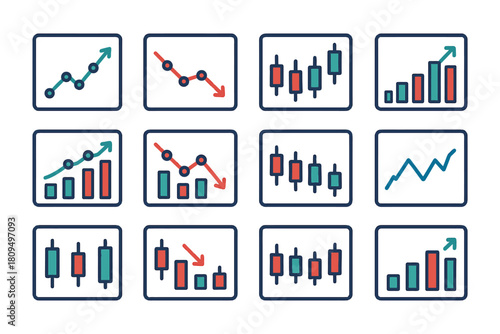 Colorful financial graphs and charts illustrating market trends and data analysis.