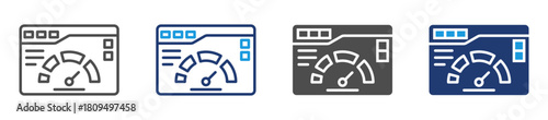 page speed icon set with multiple style