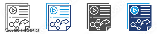 content sharing icon set with multiple style