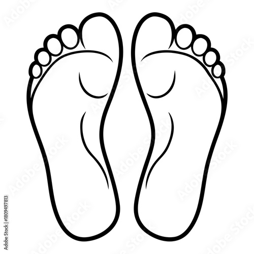 Simple outline of two bare feet facing forward