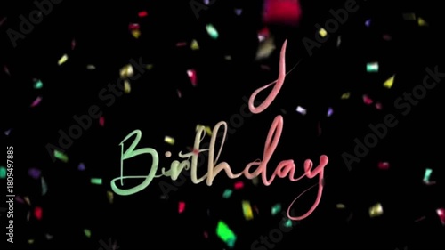 Happy Birthday Animation with black background
