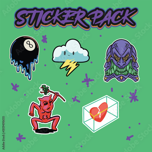 Cool sticker pack for your streetwear brand
