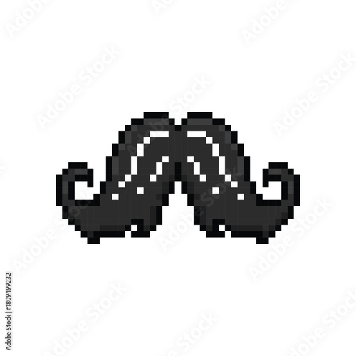Pixel art moustache face element graphic concept