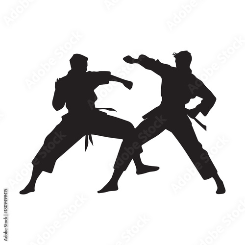 Martial arts strong fighter. Ninja power vector design.