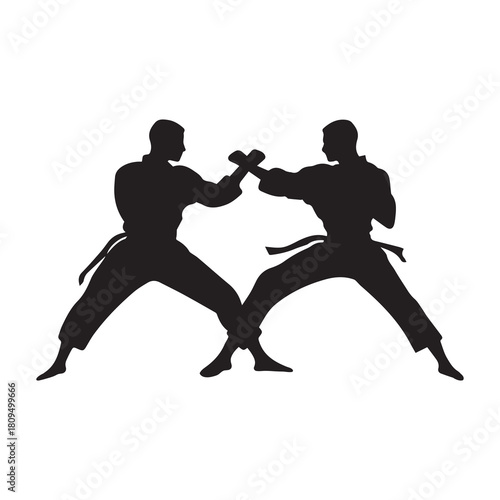 Martial arts strong fighter. Ninja power vector design.
