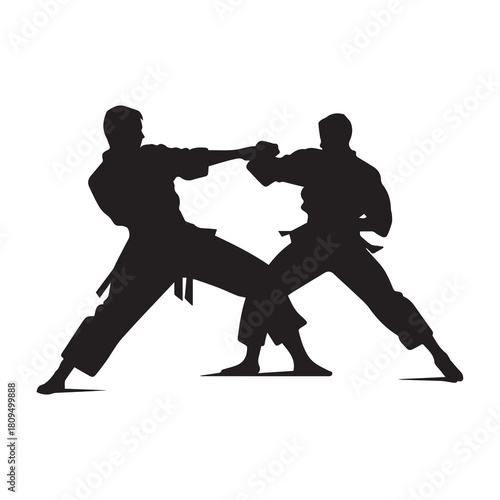 Martial arts strong fighter. Ninja power vector design.