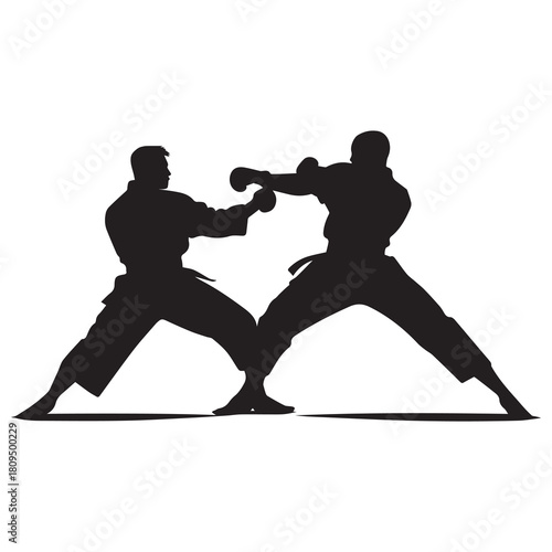 Martial arts strong fighter. Ninja power vector design.