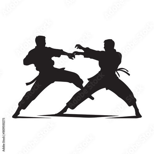 Martial arts strong fighter. Ninja power vector design.