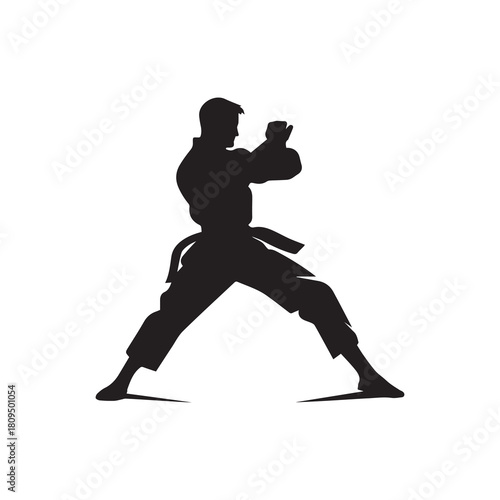Martial arts strong fighter. Ninja power vector design.