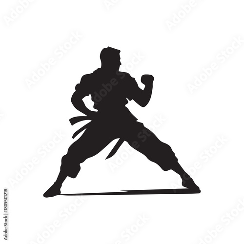 Martial arts strong fighter. Ninja power vector design.