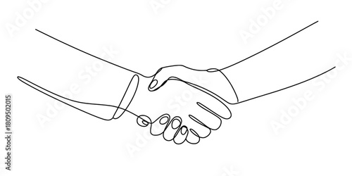 Minimalist continuous line drawing of two hands making a pinky promise, one hand with a smartwatch, symbolizing trust, bond. Vector