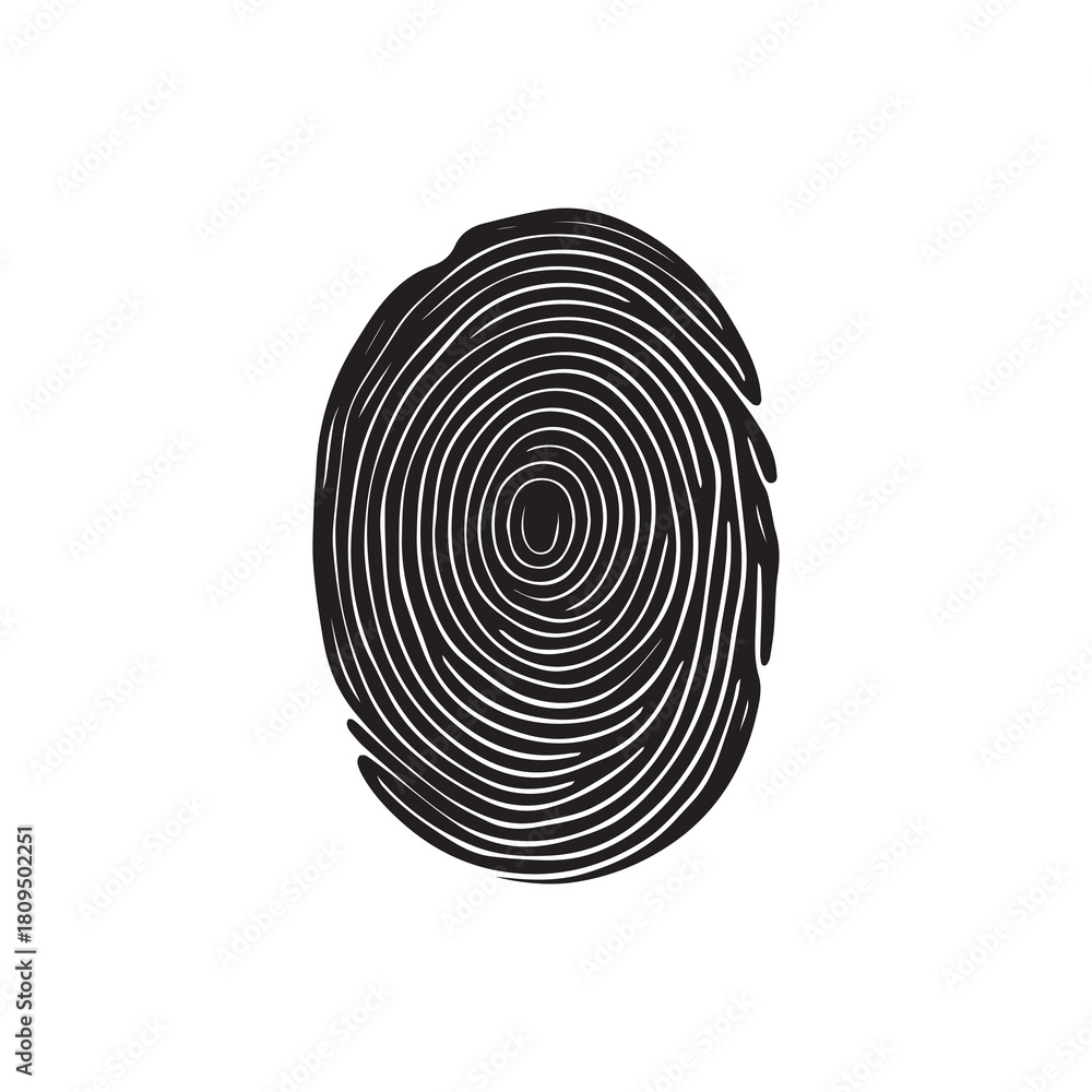 Fototapeta premium Fingerprint black and color icon mark human security vector design.