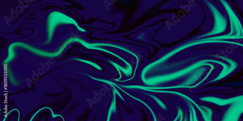 blur retro green and blue liquid wavy marble gradient background with liquify noise grainy texture. Hand painted background with mixed liquid blue and golden paints. Abstract wave background design.	

