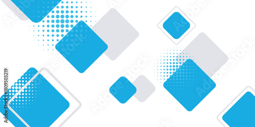White abstract background with blue and gray square shapes. Modern and futuristic dotted effect background concept for covers, brochures, presentations, certificates, and websites. EPS. 2