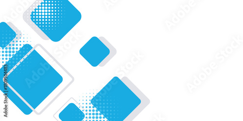 White abstract background with blue and gray square shapes. Modern and futuristic dotted effect background concept for covers, brochures, presentations, certificates, and websites. EPS. 5