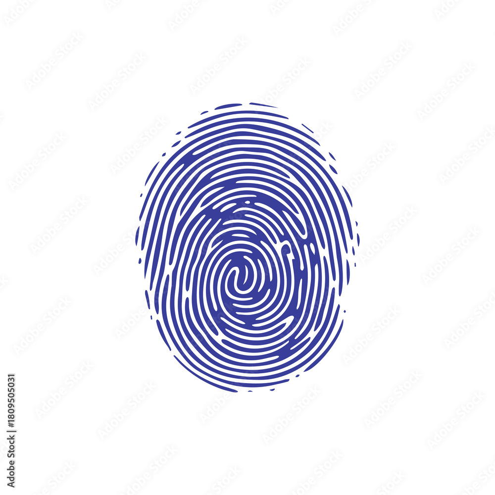 Fototapeta premium Fingerprint black and color icon mark human security vector design.
