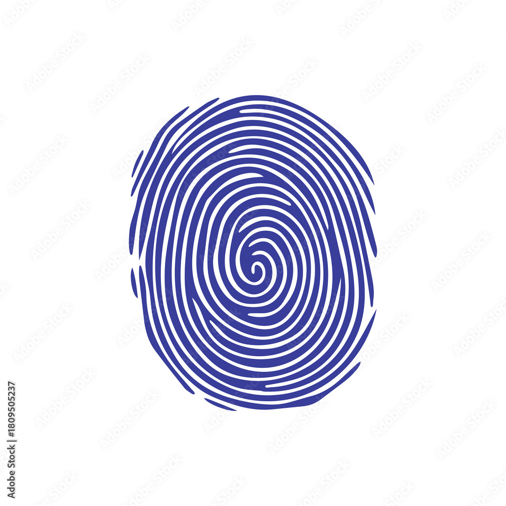 Fototapeta premium Fingerprint black and color icon mark human security vector design.