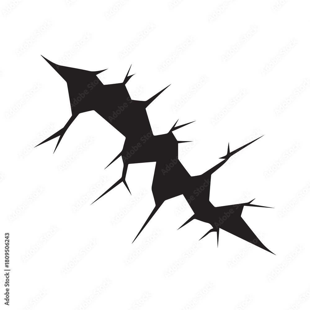 Fototapeta premium Crack black icon effect line vector scratch design.