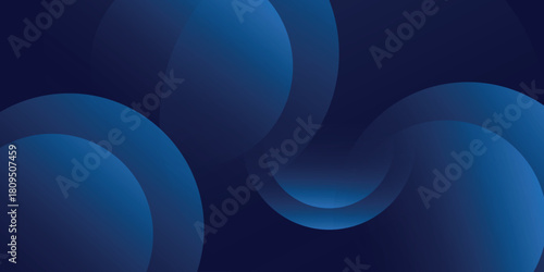 Dark blue abstract background with overlapping glowing blue circles. Modern minimalist background concept for covers, brochures, presentations, certificates, and websites. VOL. 4