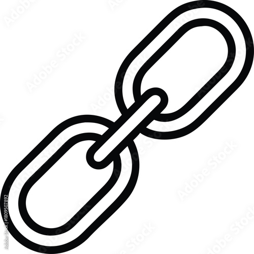 strong chain link outline icon