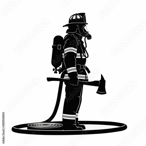 Construction worker reading safety manual vector illustration. Man in hard hat studying a guide book for workplace safet