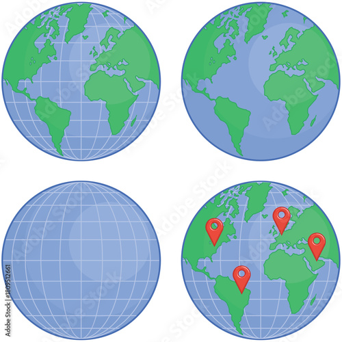 World Globe Earth Sphere Ball Set