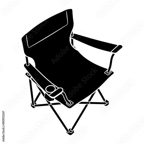 Portable camping chair icon art Vector, illustration