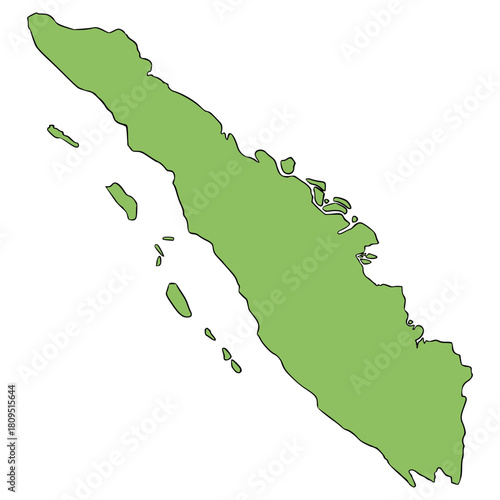 Sumatra map illustration hand drawn isolated vector