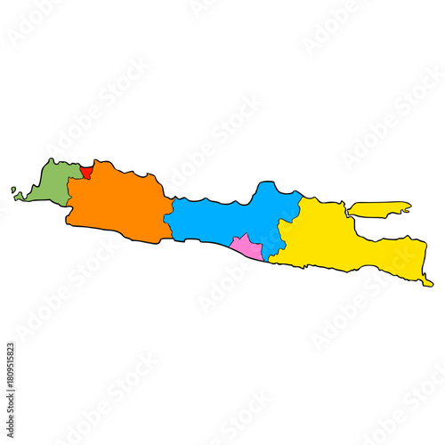 Java island map illustration hand drawn isolated vector