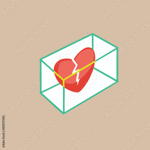 love in rectangular cage, broken heart