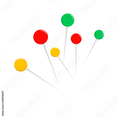 Colorful Sewing Pins Illustration
