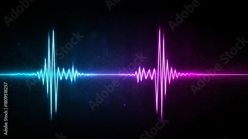Colorful sound wave graphic on a dark background, blending technology and art.