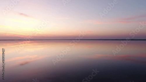 Wallpaper Mural Emphasizing the graphic simplicity of a perfectly straight horizon line bisecting the frame, creating a powerful, balanced composition. Static, perfectly level Torontodigital.ca