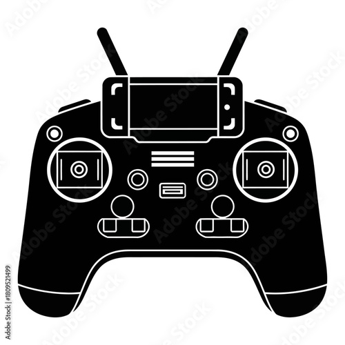 Uav drone remote control device isolated on white background, Vector, illustration