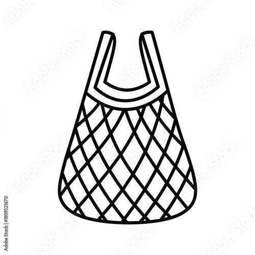 Reusable string bag for shopping, ecofriendly grocery net concept