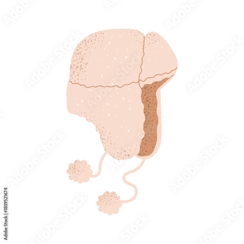 Hat for cold season. Flat vector illustration isolated on white background.