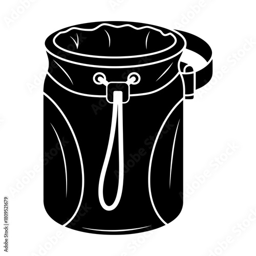 Rock climbing chalk bag icon isolated on white background, Vector, illustration