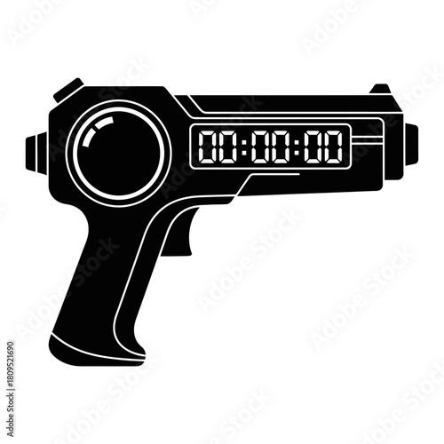 Starting pistol stopwatch device isolated on white background, Vector, illustration