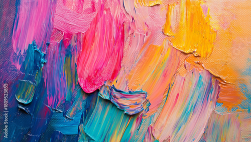 Close up of abstract colorful oil paint background