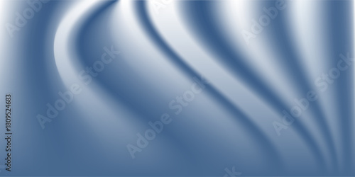Abstract blue white luxury fabric wave background with copy space. Smooth liquid wave. Elegant shiny silk satin texture. Suit for wallpaper, cover, header, desktop, web, flyer. Vector illustration